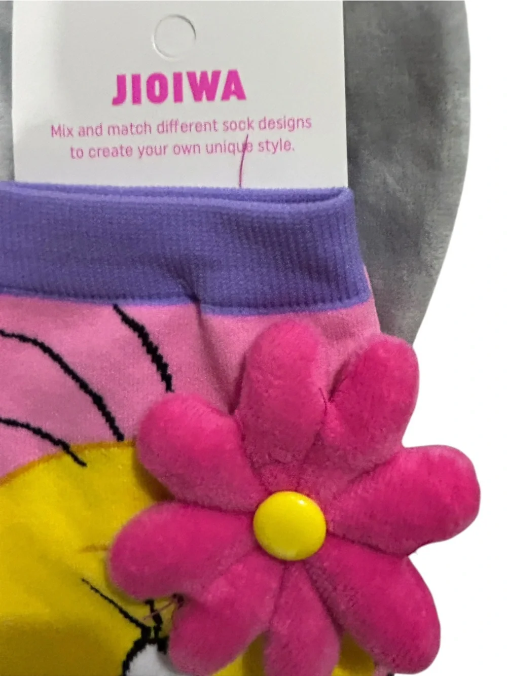 Jioiwa 3D Plush Ears Bugs Bunny Knee High Socks Mismatched Novelty Kid/Adult